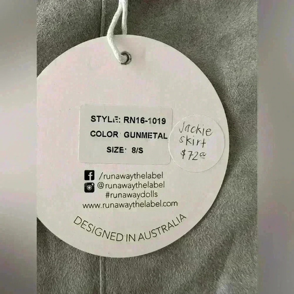Runaway Faux Suede Mini Jackie Skirt Size 4 - Picture 10 of 14